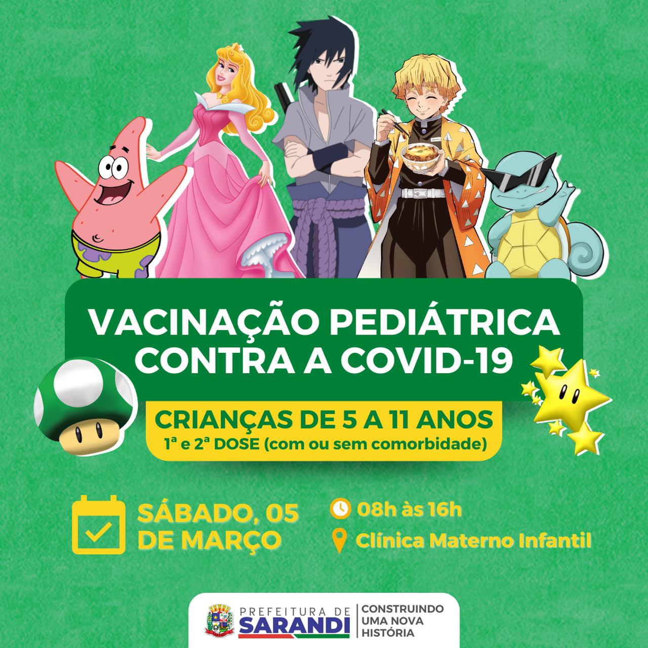 Vacinação pediátrica contra a Covid-19 - 05/03/2022